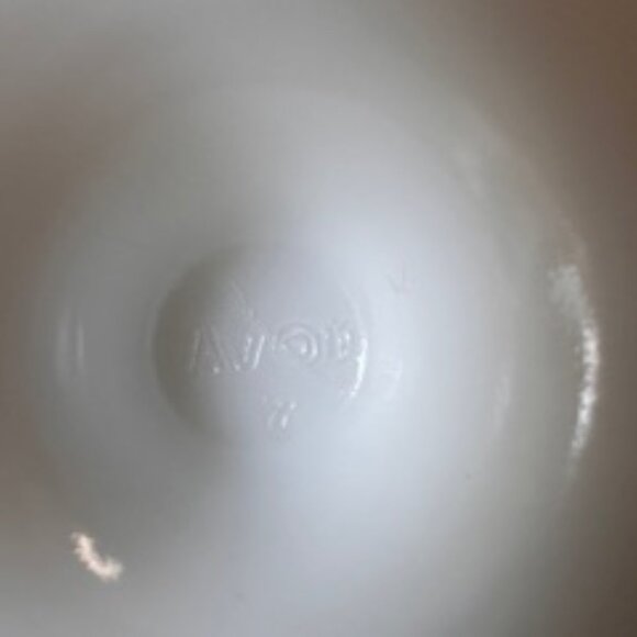 Avon Milk Glass Lidded Candy Dish Pedestal Jar Embossed Fruit Floral Vintage - Picture 7 of 7